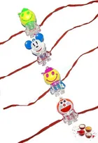 Plastic LED Light Cartoon Rakhi Set for Kids 