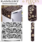 KANUSHI Industries® 1Pc Fridge Cover for Top with 6 Utility Pockets + 2 Handles Covers + 3 Fridge Mats 
