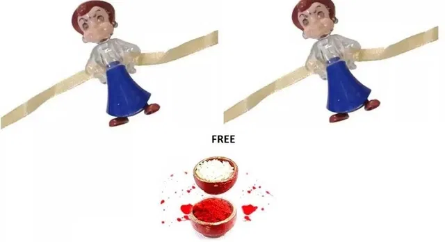 Synthetic Rakhi for Raksha Bandhan (Multicolor, Pack of 2)