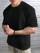 Cotton Blend T-shirt for Men, Black 