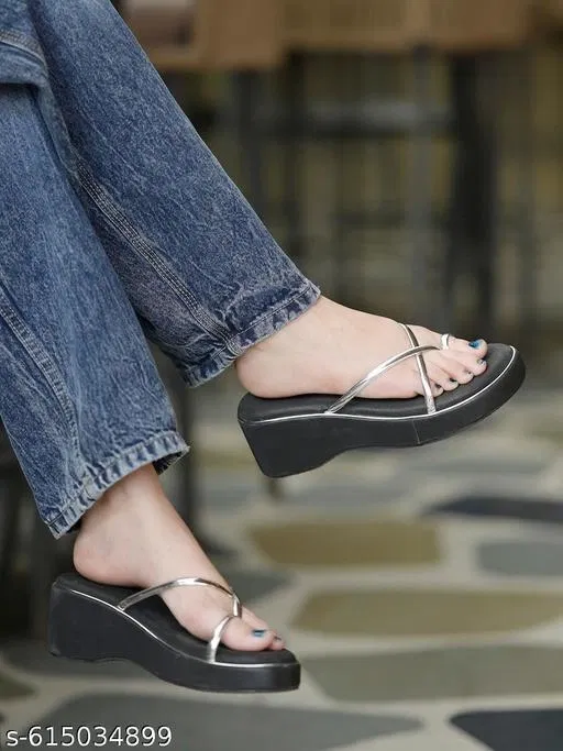 Shoetopia Black Solid Heel Sandals (Size IND-3)