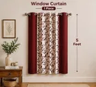 Alaqsa Brown Floral Polyester Window Curtain 5Ft Pack Of 1