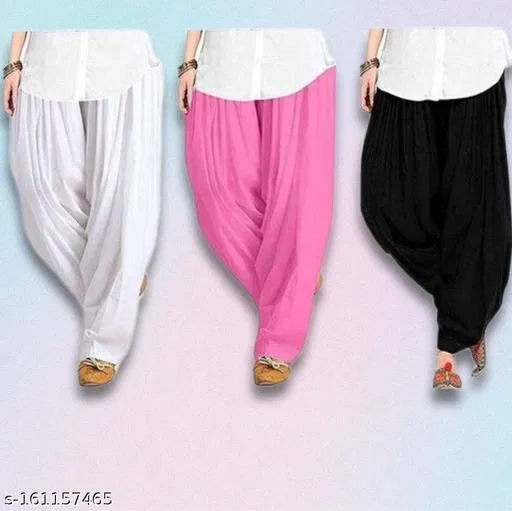 Salwar for Women, Pack of 3 (White, XXL)