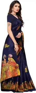 Khadi Silk Printed Saree for Women 