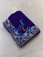 Georgette Saree for Women, Blue 