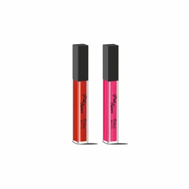 Liquid Matte Lipsticks (Pack of 2, Red & Pink)
