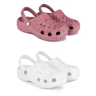 Combo of Clogs for Women (Pink & White, 6) (Pack of 2)
