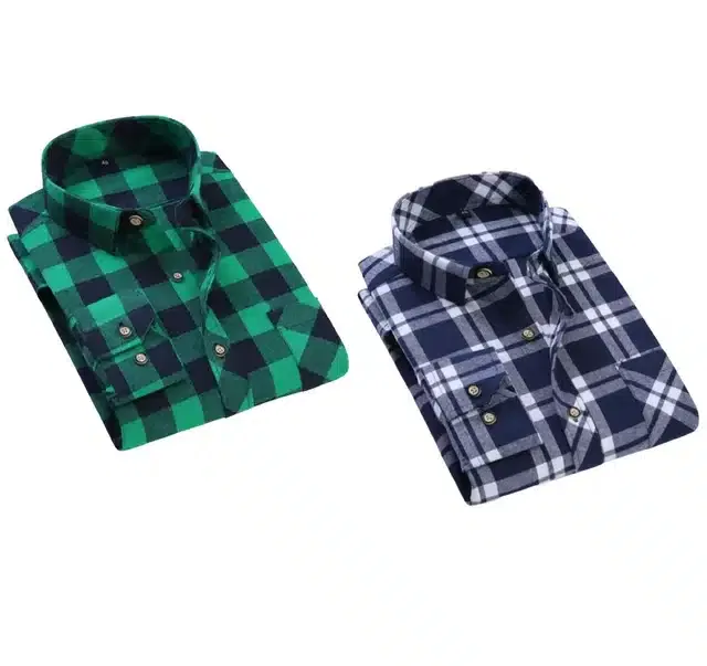 Exclusive Long Sleeves Shirt for Men (Pack of 2) (Multicolor, L) (JME-158)