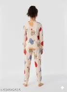 Cotton Blend Night Suit for Girls 