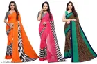 Georgette Saree Combo Pack of 3 for Women 