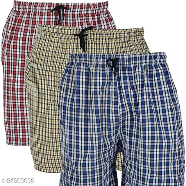 Cotton Shorts for Mens (Multicolor, 42) (Pack of 3)
