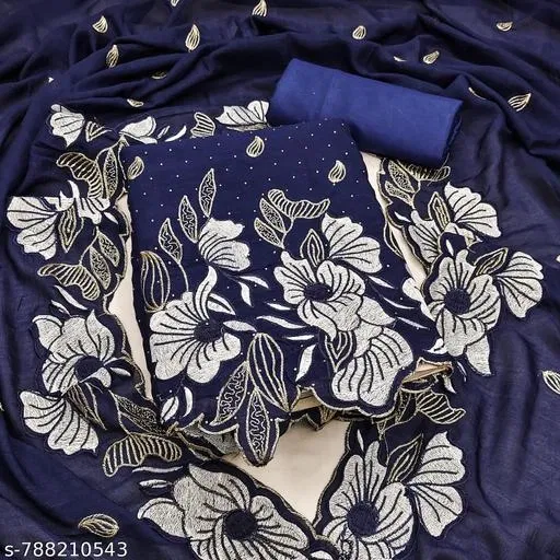 Punjabi/All Over Suits Embroidered Floral Semi-Stitched Suits (6.85 meter for Women (3XL)