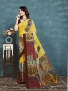 Georgette Printed Saree for Women 
