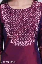 Viscose Rayon Embroidered Kurti for Women 