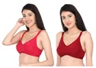 Cotton Blend Solid Non Padded Bras for Women (Multicolor, 30) (Pack of 2)