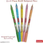 Klassy Blue Ball Pens 5 pcs and Y1+Pencils 10 pcs with free Sharpener & Eraser 