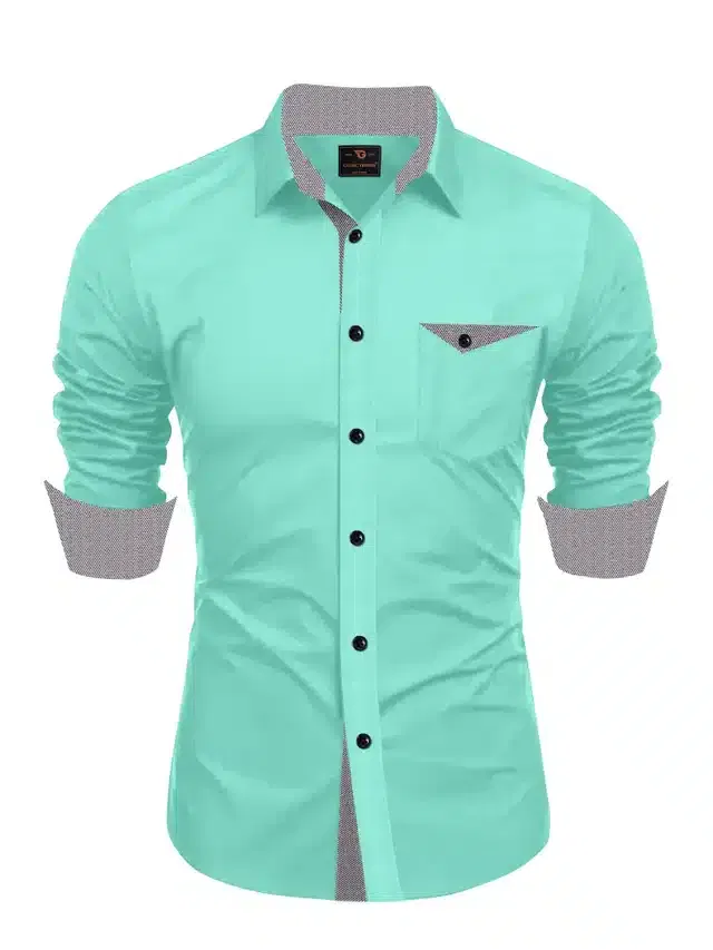 Full Sleeves Shirt for Men (Sea Green, XXL)