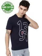 100% Cotton Round Neck Printed T-Shirt for Men 