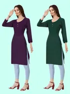 Crepe Solid Kurtis for Women 