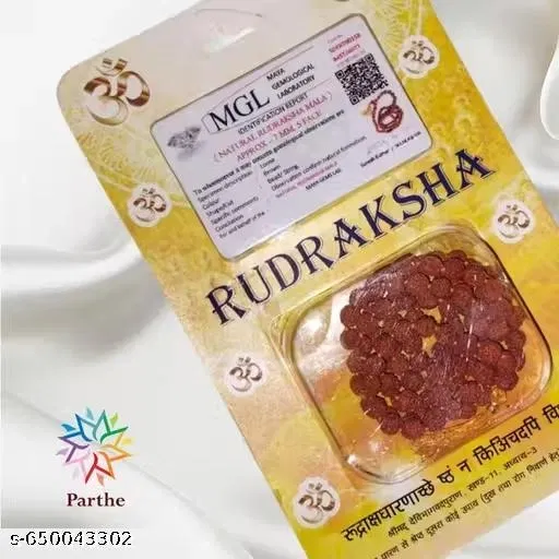Rudraksha Mala with Certificate 108 Beads Panchmukhi for Men (Brown)