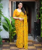 Georgette Printed Saree for Women 