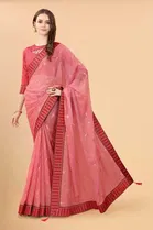 Trendy Simar Silk Saree with Blouse Piece For Women 