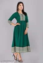 Anarkali Viscose Rayon Embellished Kurti for Women 