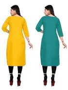Crepe Solid Kurtis for Women 