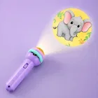Mini Kids Projection Flashlight Torch with 24 Cartoon Patterns [Multicolor, Pack of 1]