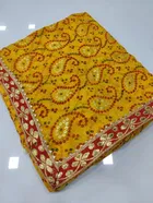 Foil Printed Bandhani Saree for Women 