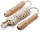 Wooden Handle Adjustable Cotton Rope 