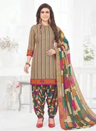 Floral Crepe Punjabi Suit Material for Women 