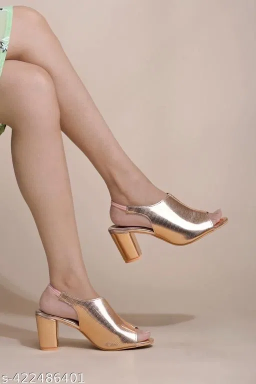 Shoetopia Embellished Peep Toe Heel Sandals (IND-4)