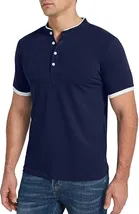 Mandarin Collar Solid T-Shirt for Men 