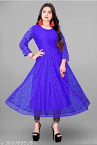 Net Kurti for Women,  Blue  
