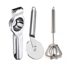 Oc9 Stainless Steel Lemon Squeezer & Pizza Cutter & Hand Blender Kitchen Tool Set 