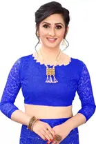 Net Solid Saree for Women 