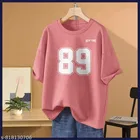 Cotton Blend Printed T-shirt for Women, Pink 
