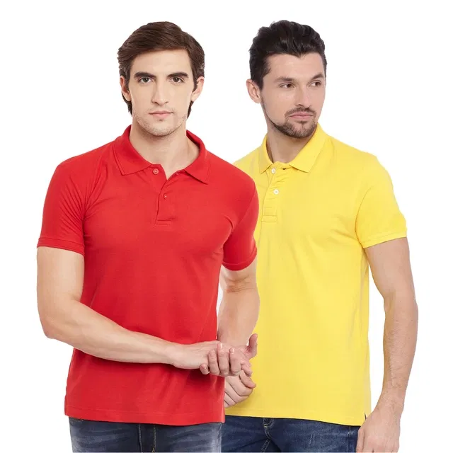 Polo T-shirt for Men, Pack of 2 (Multicolor, XXL)