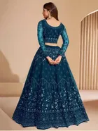Net Embroidred Semi Stiched Lehenga Choli for Women 