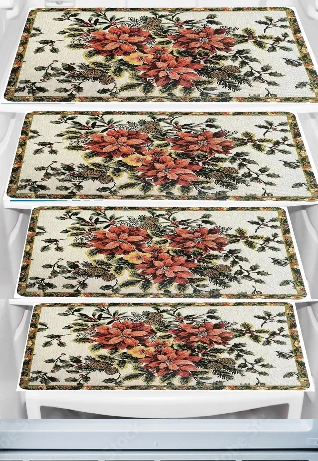 PVC Fridge Mat (Multicolor, Pack of 4)