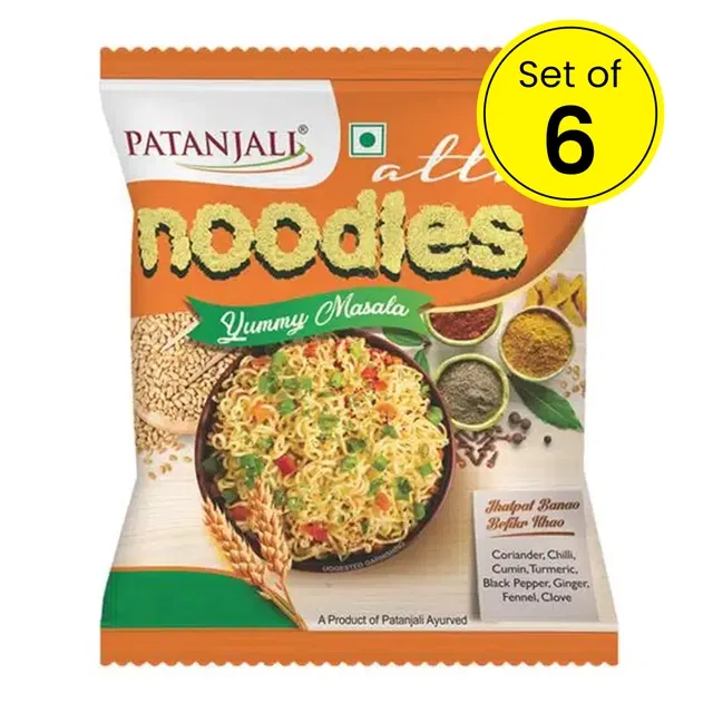 पतंजलि आटा नूडल्स यम्मी मसाला 6X60 g (पैक ऑफ 6)