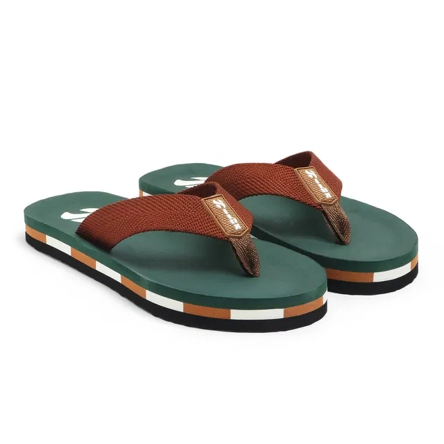 Solid Flip-flops for Men (Green, 7)