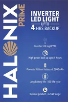 हालोनिक्स 9W B22 इन्वर्टर बल्ब, वाइट [4 हॉर्स बैकअप]