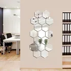 Acrylic Hexagon Shaped Wall Mirror Stickers 