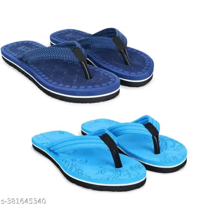 Slippers for Women (Sky Blue & Blue, 7) (Pack of 2)