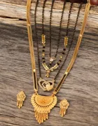 Combo of 4 Pcs Mangalsutras with Earrings Set for Women 