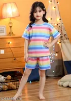 Cotton Blend Night Suit for Girls 