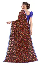Women Georgette Printed Saree With Unstitched Blouse 