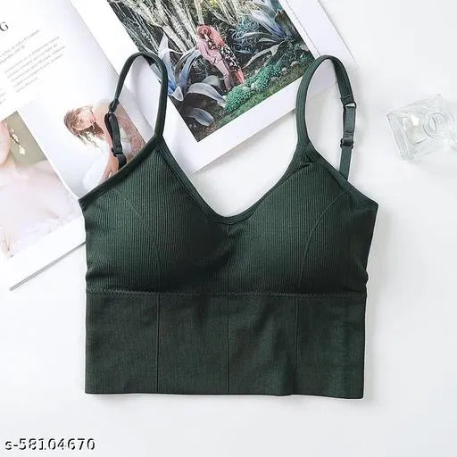 Cotton Bra for Women, Green (34B)